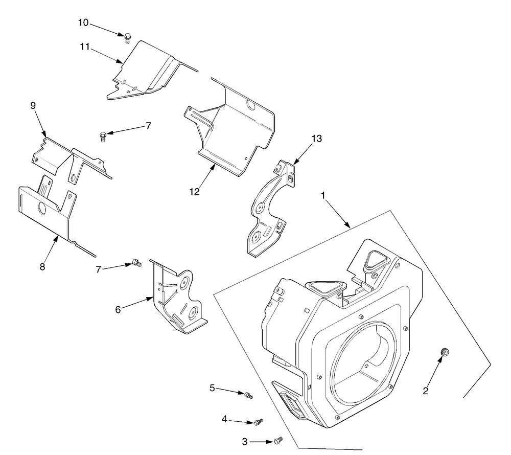 Blower Housing And Baffles Diagram and Parts List for GT3100 14A671010-14B671710 Cub Cadet Lawn Tractor